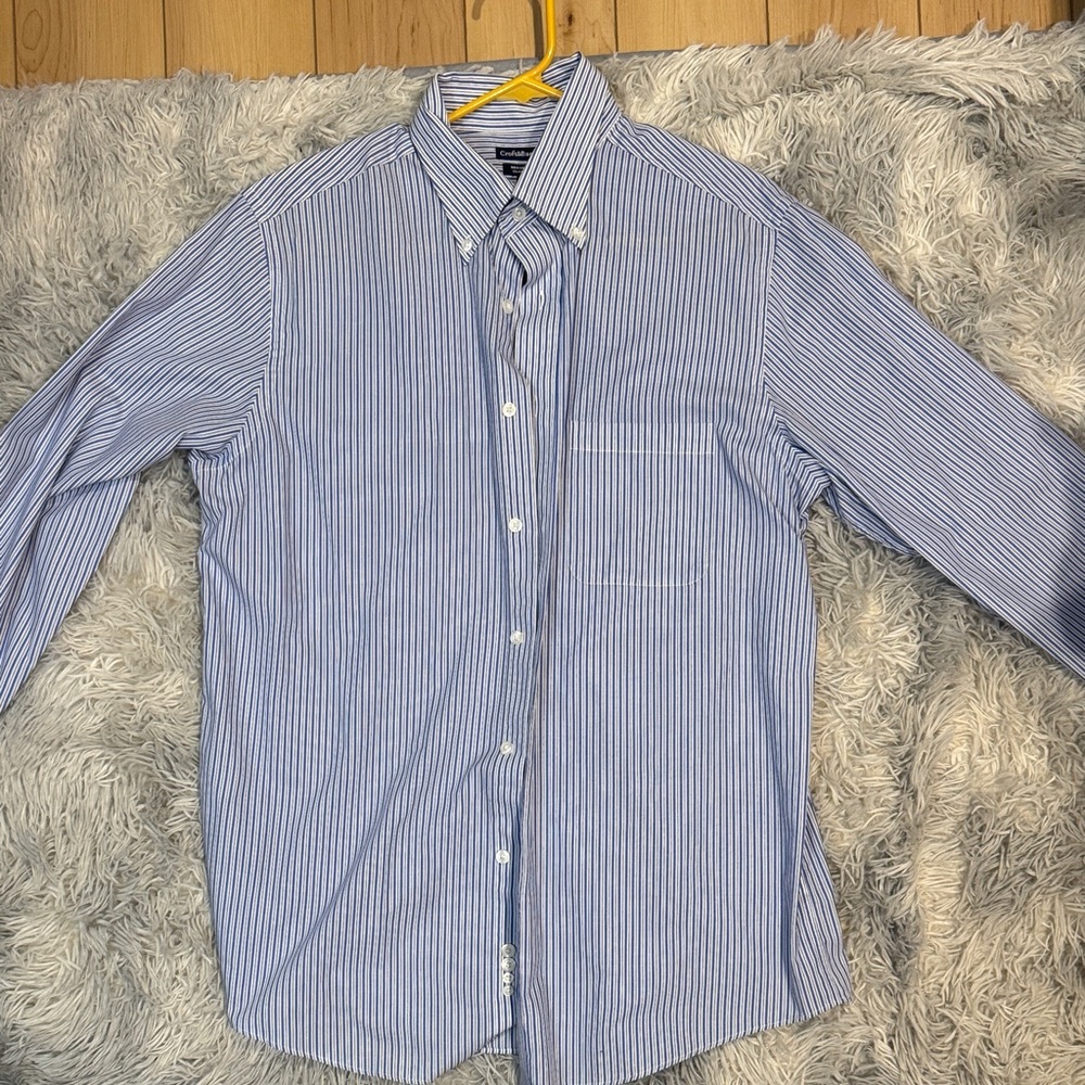 Croft & Barrow Men's Classic Blue and White Striped Shirt
